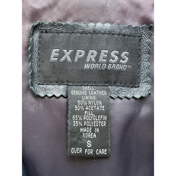 Express Buttery Soft Leather Double Breasted Trench Coat Women’s Small - Picture 11 of 11